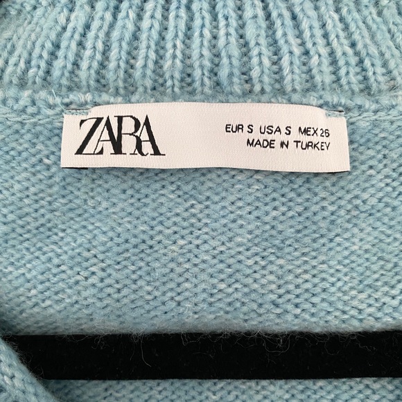 Zara Baby Blue V Neck Sweater - Picture 3 of 4